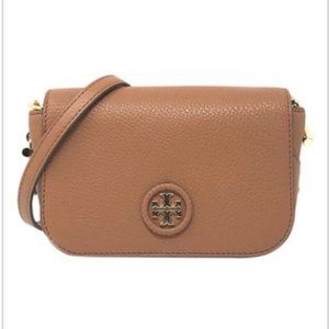 TORY BURCH Bark Whipstitch Leather Mini Crossbody Bag
